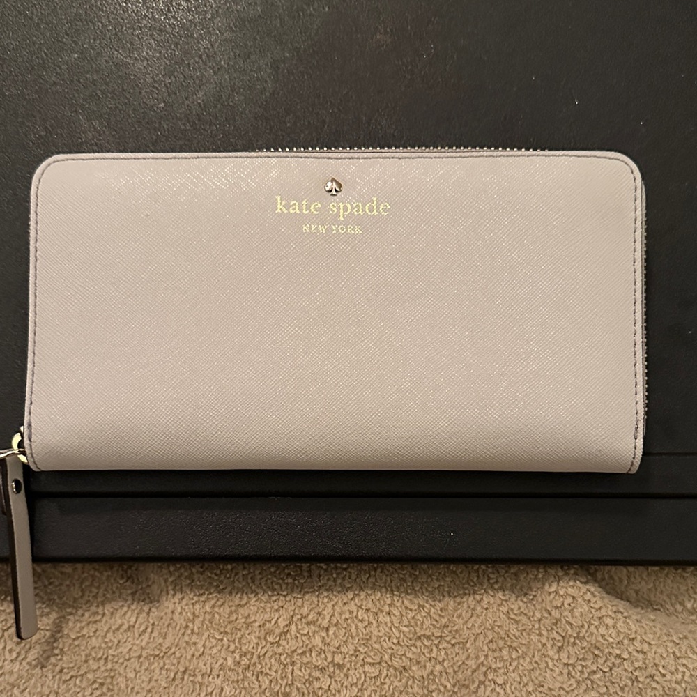 Kate Spade Light Gray Saffiano Leather Wallet